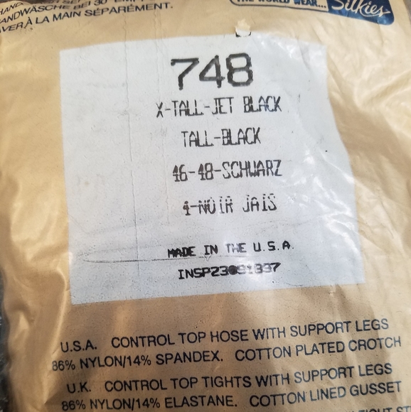 Vintage Silkies Control Top Pantyhose X-TALL black/Queen knee high black - Picture 2 of 5